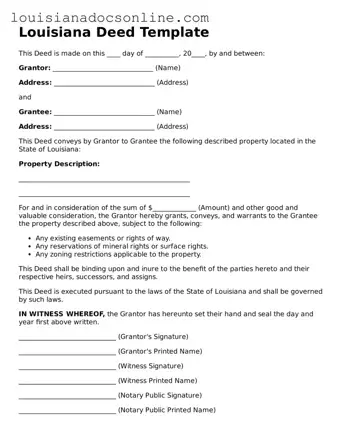 Printable  Deed Form for Louisiana