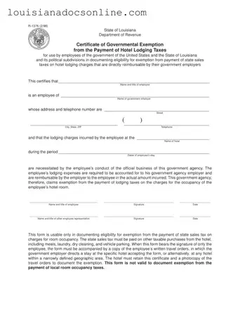 Louisiana R 1376 Form