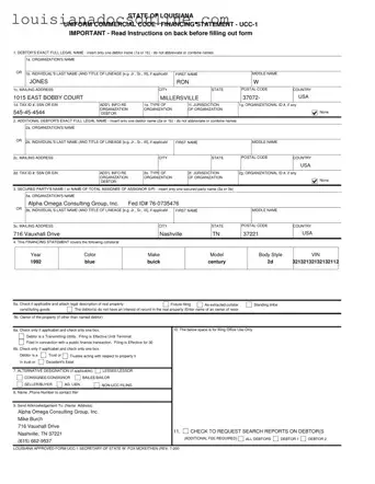 Ucc 1 Louisiana Form